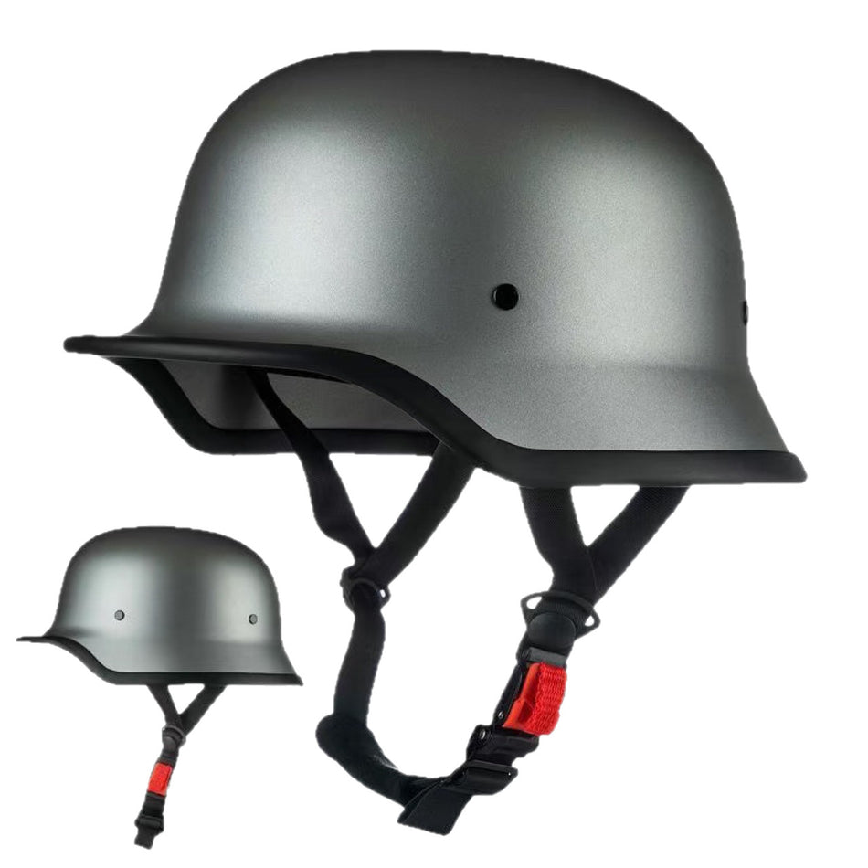 German Style Military Half Helmet – Retro ABS Safety Certified Electric Motorcycle Helmet