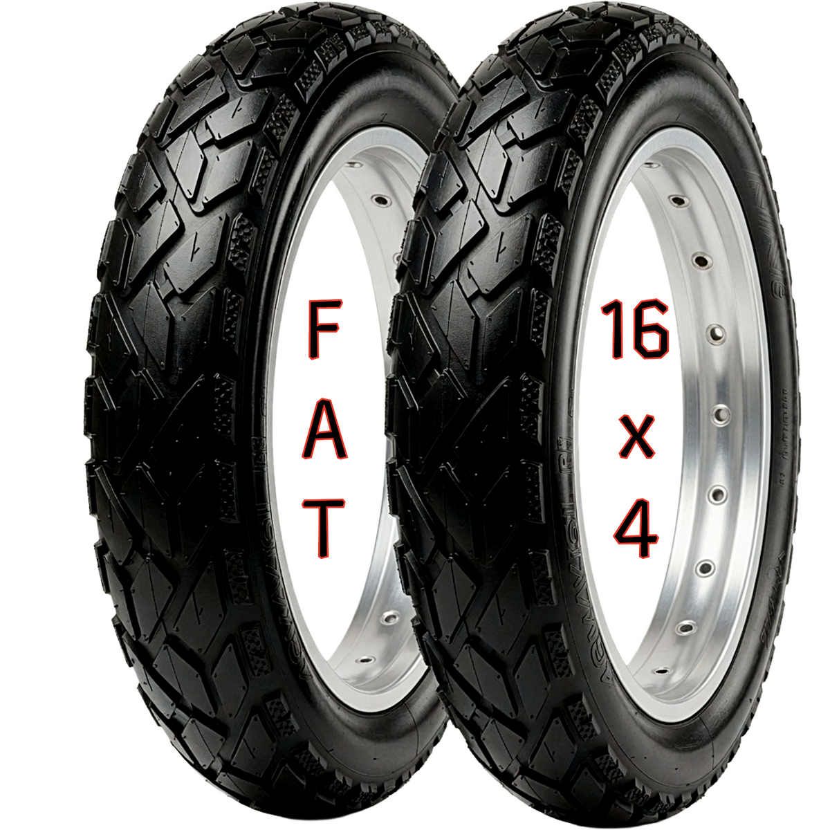 16x4 Fat Bike Tire Set of 2 Heavy Duty Tubular Tires
