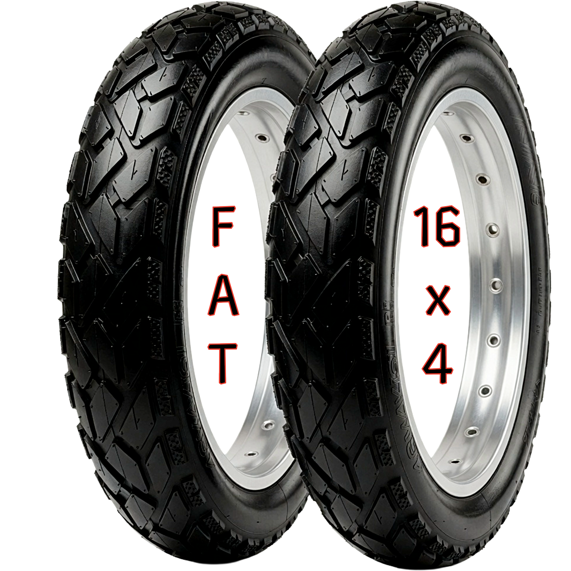 16x4 Fat Bike Tire Set of 2 Heavy Duty Tubular Tires