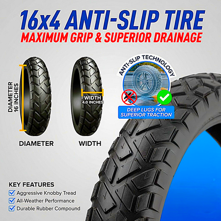 Fat Bike Tires with Durable Tubular Construction for E Bikes