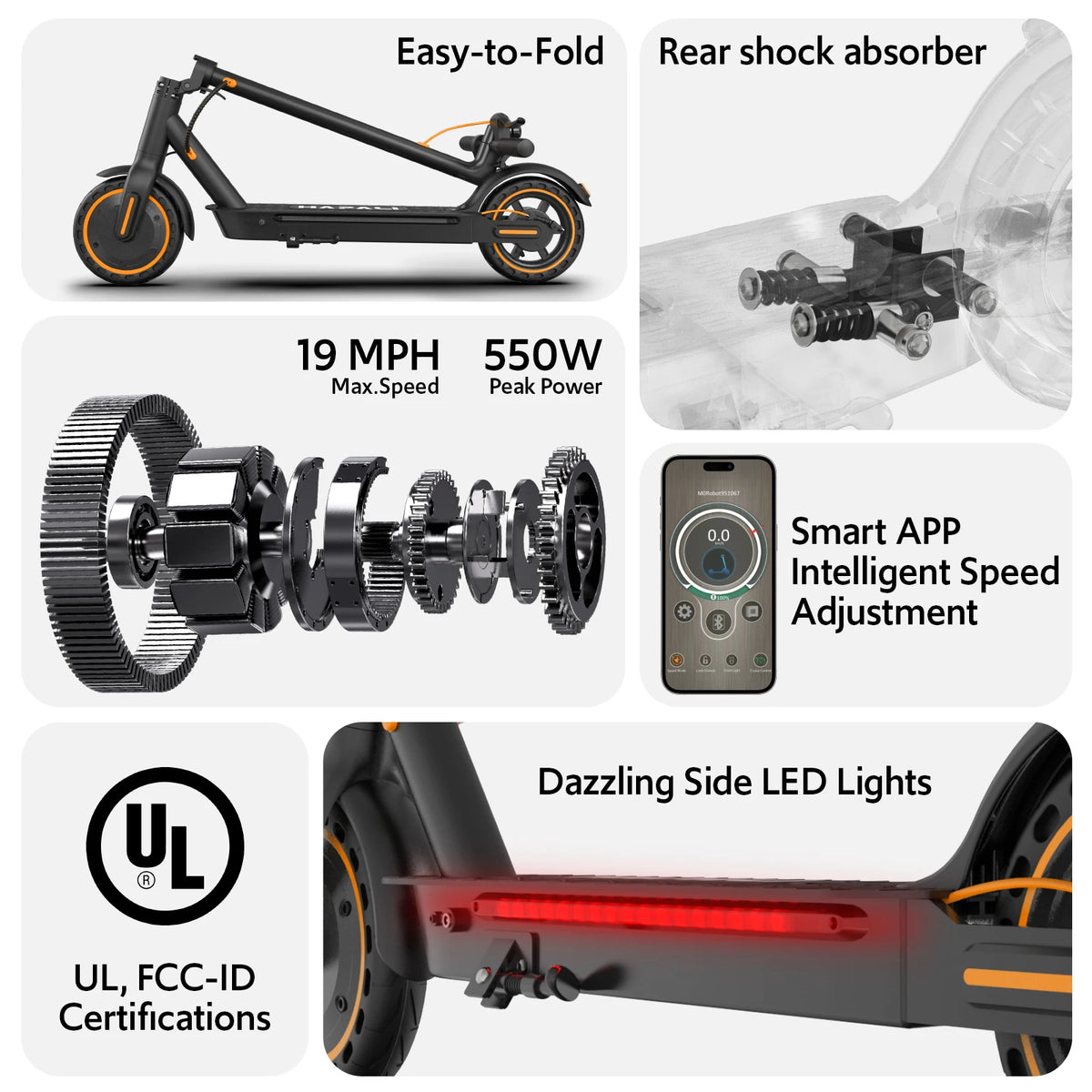 19-mile range foldable scooter