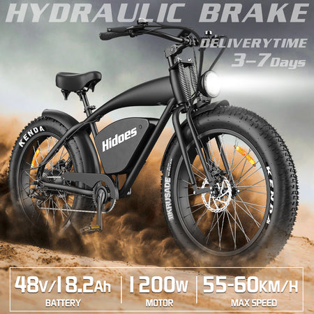   Hidoes B3 Electric Bike 1200W 48V 18.2Ah | 26x4.0 Fat Tire, 7-Speed, Dual Brakes