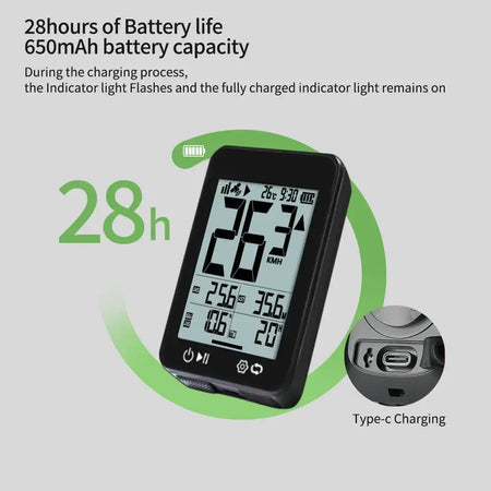 2.4 inch high-contrast display with auto backlight for night riding