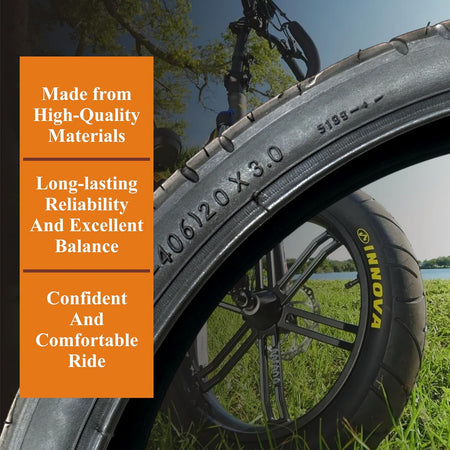 20 inch fat tire for cargo e-bike smooth traction road trail sand