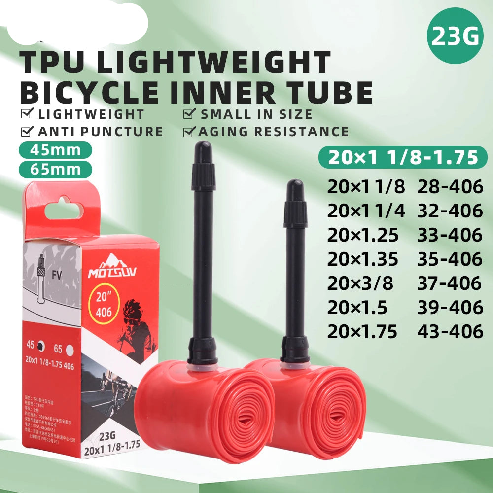  Ultralight Road Bicycle TPU Inner Tube 20 inches