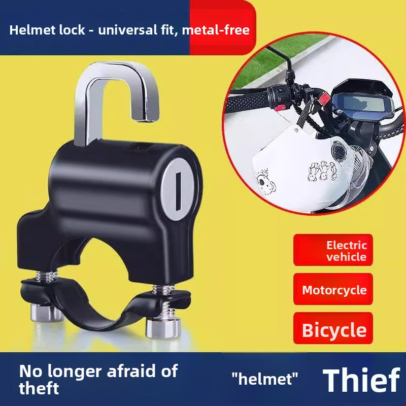 Universal Anti-Theft Helmet Lock Waterproof Metal Security Lock for Motorcycles, E-Bikes & Bicycles