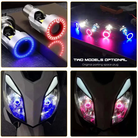 2400 lumens, blue red angel eye
