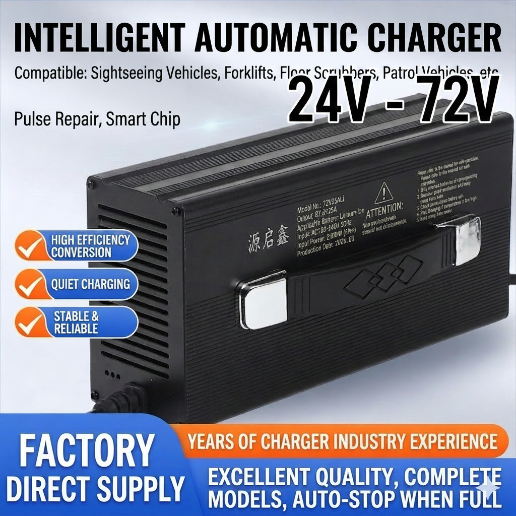 24V Smart Lithium Battery Charger with Aluminum Shell