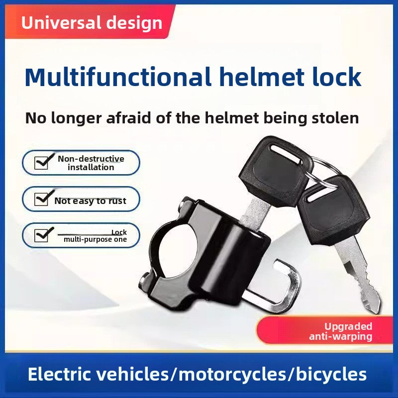 Universal Anti-Theft Helmet Lock Waterproof Metal Security Lock for Motorcycles, E-Bikes & Bicycles