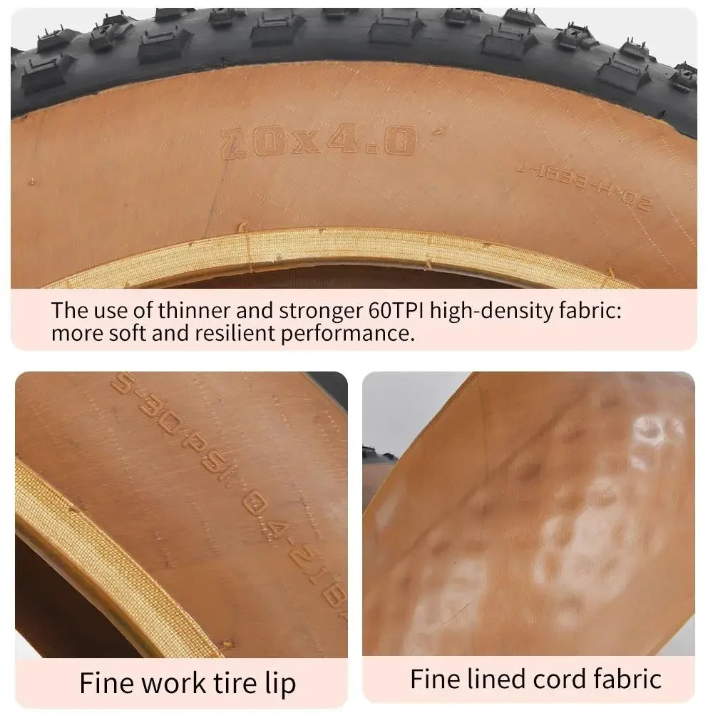 26x4.0 fat bike tire with deep tread