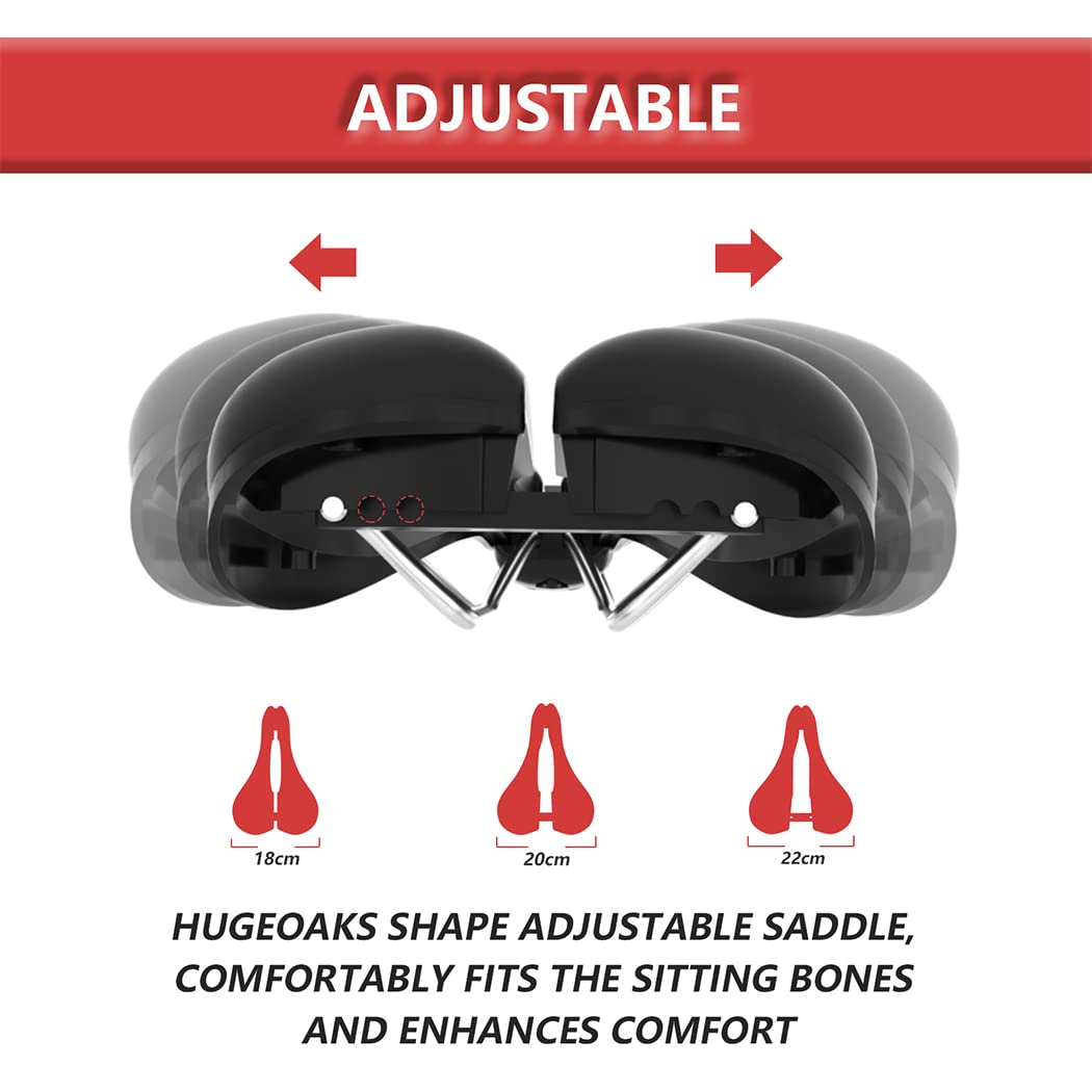   Width Adjustable Bike Seat - Comfortable Prostate Friendly Bicycle Saddle for All Bikes