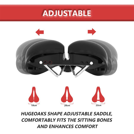   Width Adjustable Bike Seat - Comfortable Prostate Friendly Bicycle Saddle for All Bikes