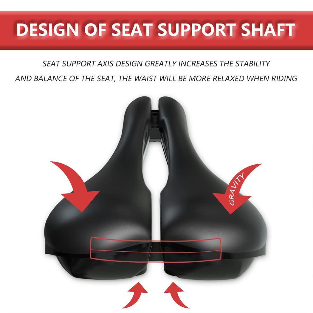   Width Adjustable Bike Seat - Comfortable Prostate Friendly Bicycle Saddle for All Bikes