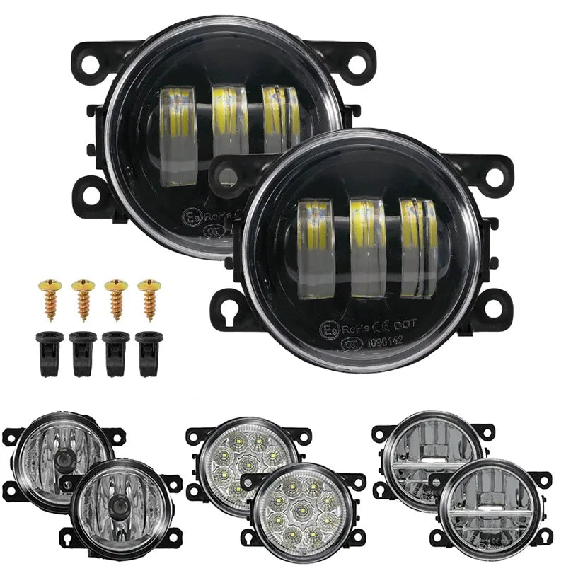   1 Pair 90mm Car Front LED Fog Lights for Honda Focus Fiesta Peugeot Citroen