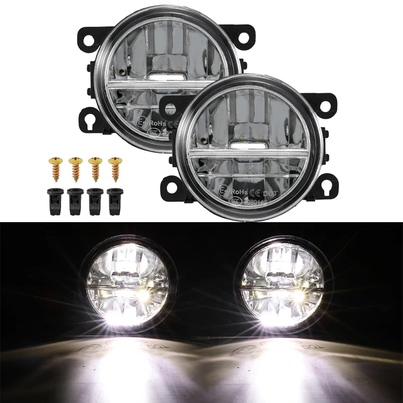   1 Pair 90mm Car Front LED Fog Lights for Honda Focus Fiesta Peugeot Citroen