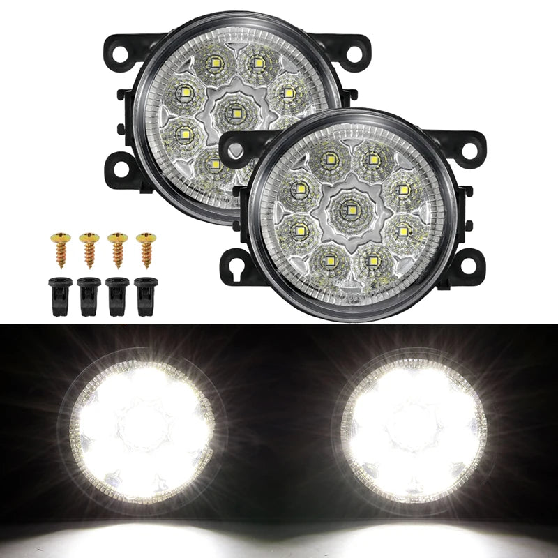   1 Pair 90mm Car Front LED Fog Lights for Honda Focus Fiesta Peugeot Citroen