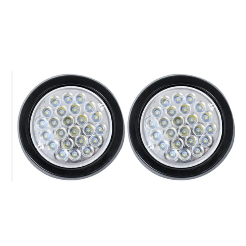   2Pcs 24V 24 LED Round Car Rear Tail Light Brake Stop Side Marker Turn Warning Indicator Lamp