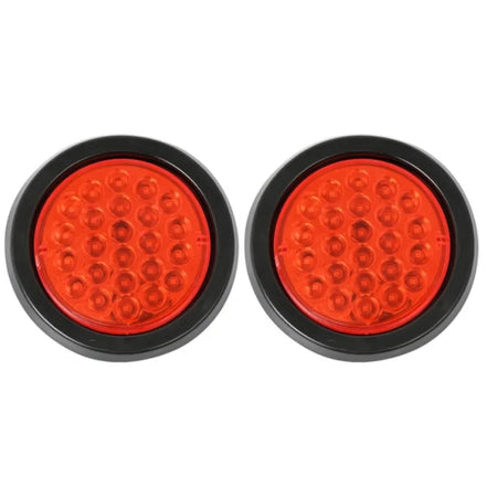   2Pcs 24V 24 LED Round Car Rear Tail Light Brake Stop Side Marker Turn Warning Indicator Lamp