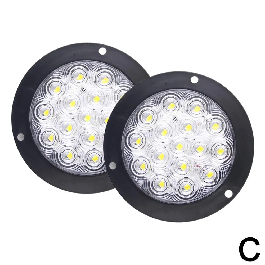   1pcs 16 LED Tail Light 4" Round Red Stop Brake Turn Trailer Light for RV Truck Universal Car Signal Brake Rear Warning Taillight