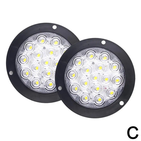   1pcs 16 LED Tail Light 4" Round Red Stop Brake Turn Trailer Light for RV Truck Universal Car Signal Brake Rear Warning Taillight