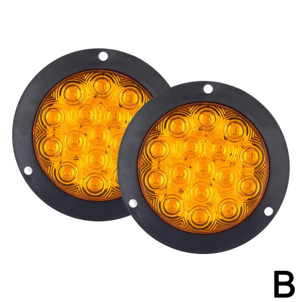   1pcs 16 LED Tail Light 4" Round Red Stop Brake Turn Trailer Light for RV Truck Universal Car Signal Brake Rear Warning Taillight