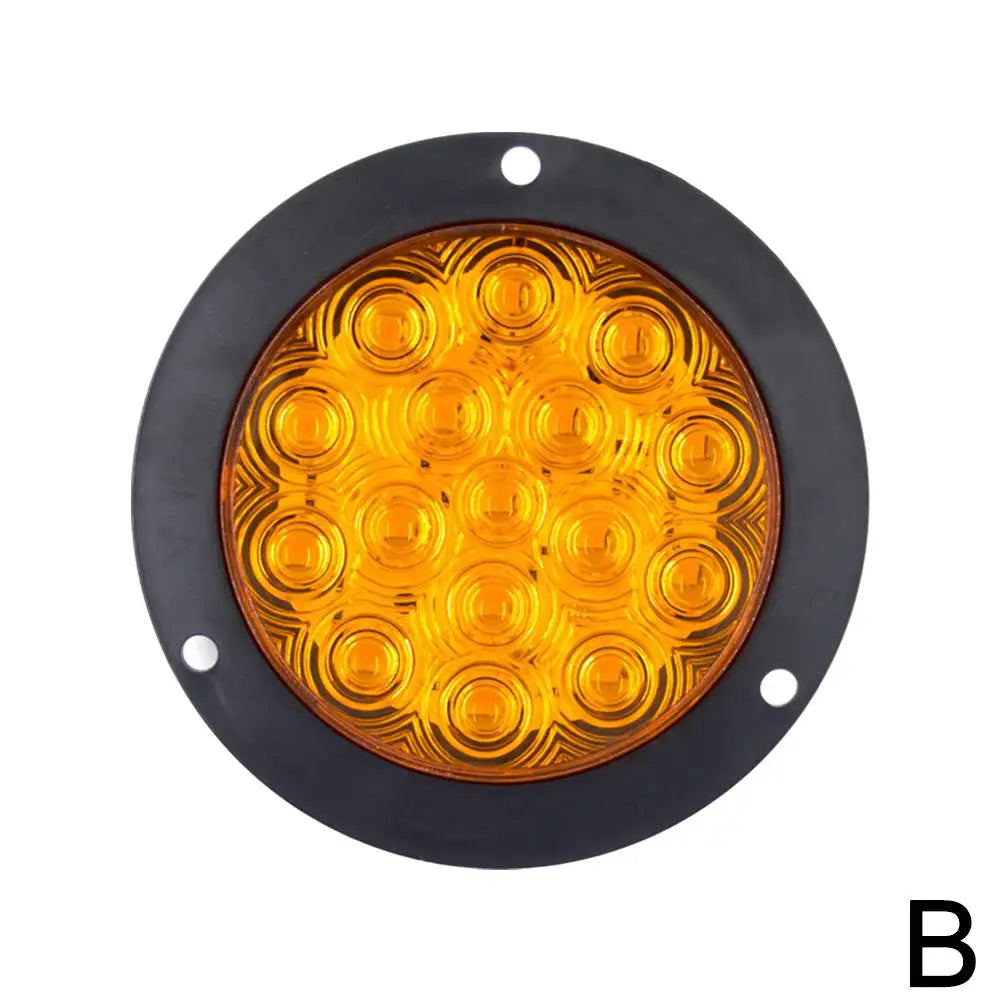   1pcs 16 LED Tail Light 4" Round Red Stop Brake Turn Trailer Light for RV Truck Universal Car Signal Brake Rear Warning Taillight