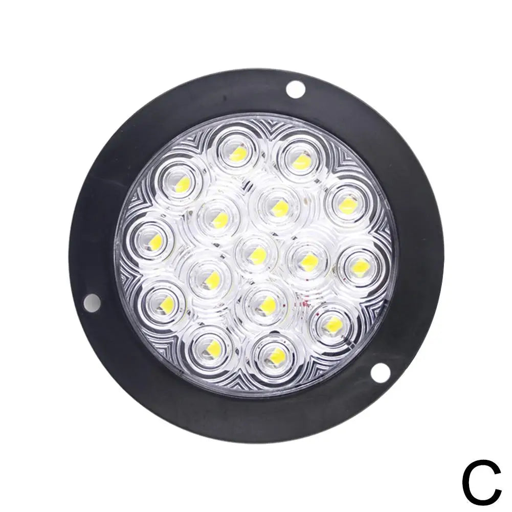   1pcs 16 LED Tail Light 4" Round Red Stop Brake Turn Trailer Light for RV Truck Universal Car Signal Brake Rear Warning Taillight