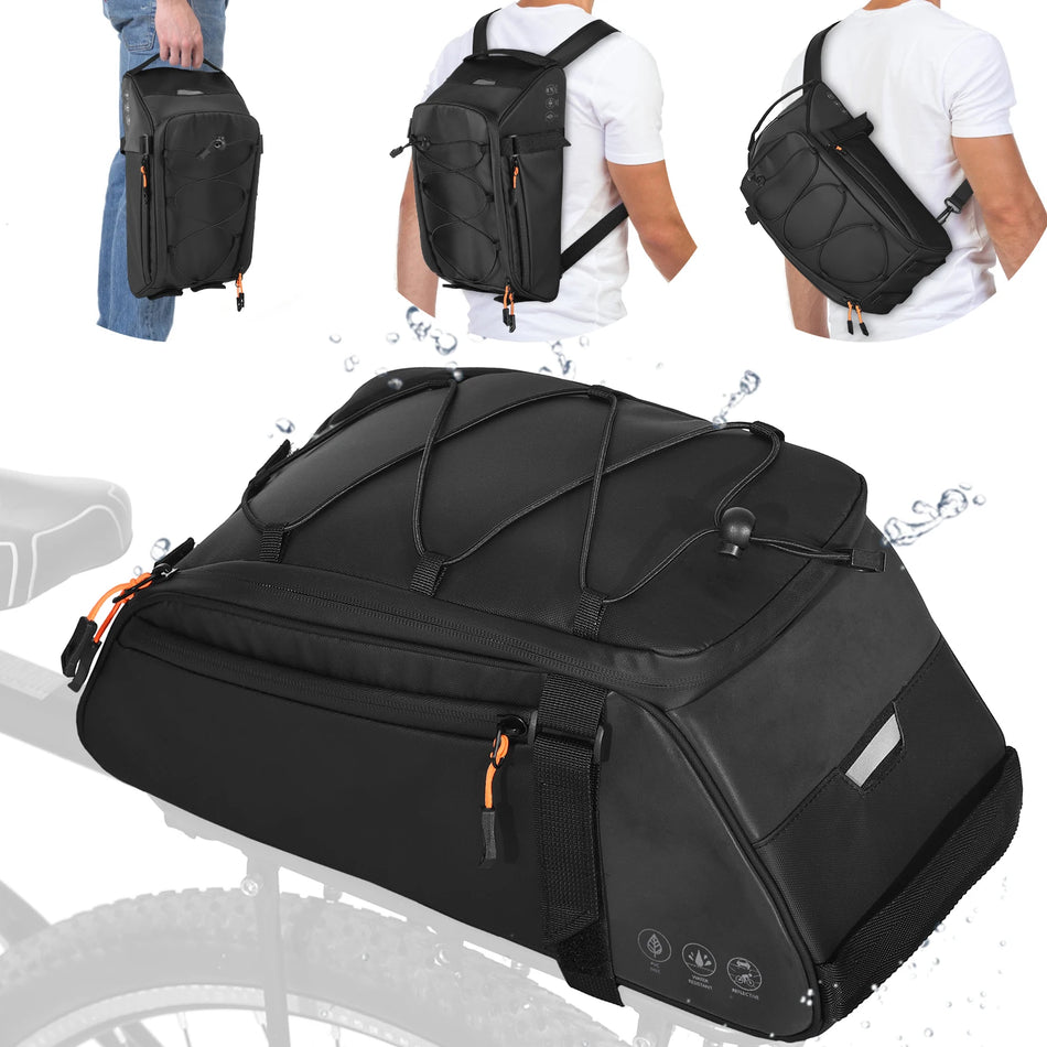   3-in-1 Waterproof Bicycle Bag with Reflective Design and Shoulder Strap