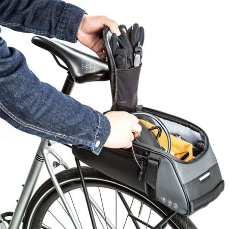   Bike Trunk Bag - Oxford Cloth 8L Capacity, PU Leather, Easy Install for Travel & Commute
