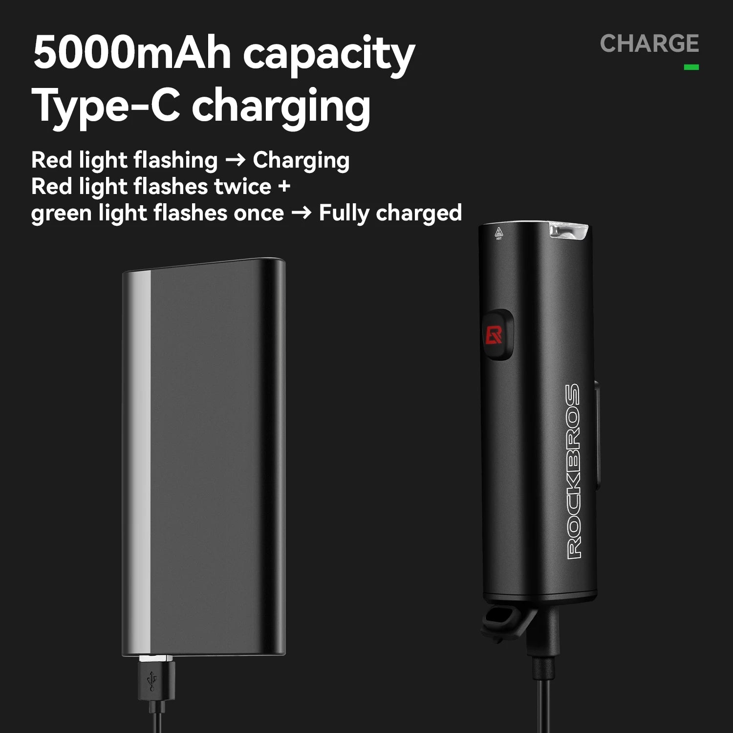   ROCKBROS Ultralight 1200LM Waterproof Aluminum Alloy Front Light