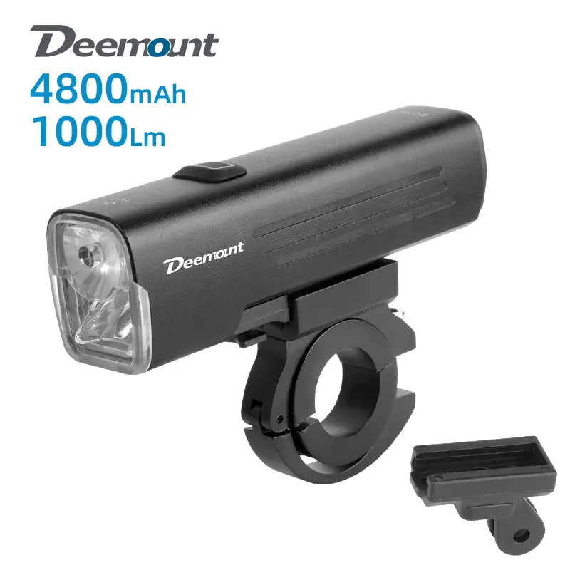   Bicycle Headlight 1000Lms Dual LEDs 4800mAH Bike Front Lighting Lantern Alloy Housing USB Charge Alum. Bracket