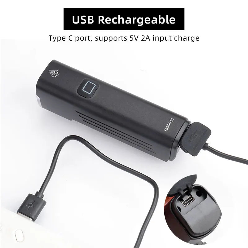   Bicycle Headlight 1000Lms Dual LEDs 4800mAH Bike Front Lighting Lantern Alloy Housing USB Charge Alum. Bracket