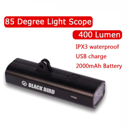   Blackbird USB Rechargeable Bike Light - 400 Lumen Front Lamp