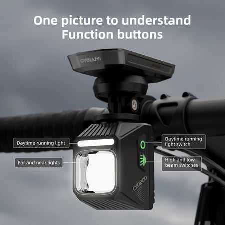   CYCLAMI Bike Headlight Cut-off Line Bicycle Handlebar Front Light - MTB Road Flashlight