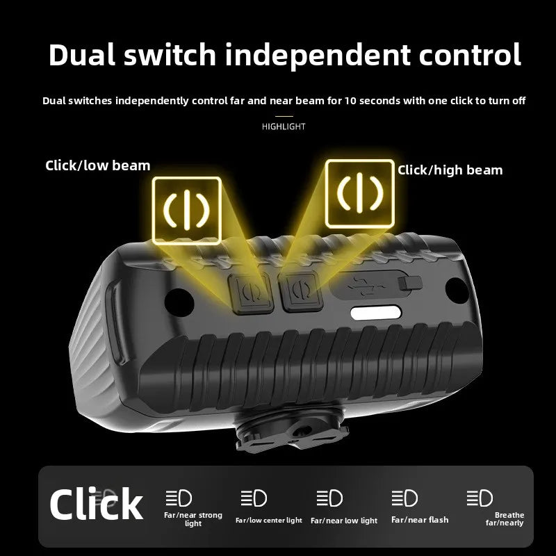   Mountain Bike Lights - Rainproof USB Charging Dual LED Beads