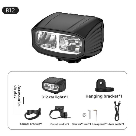   Mountain Bike Lights - Rainproof USB Charging Dual LED Beads