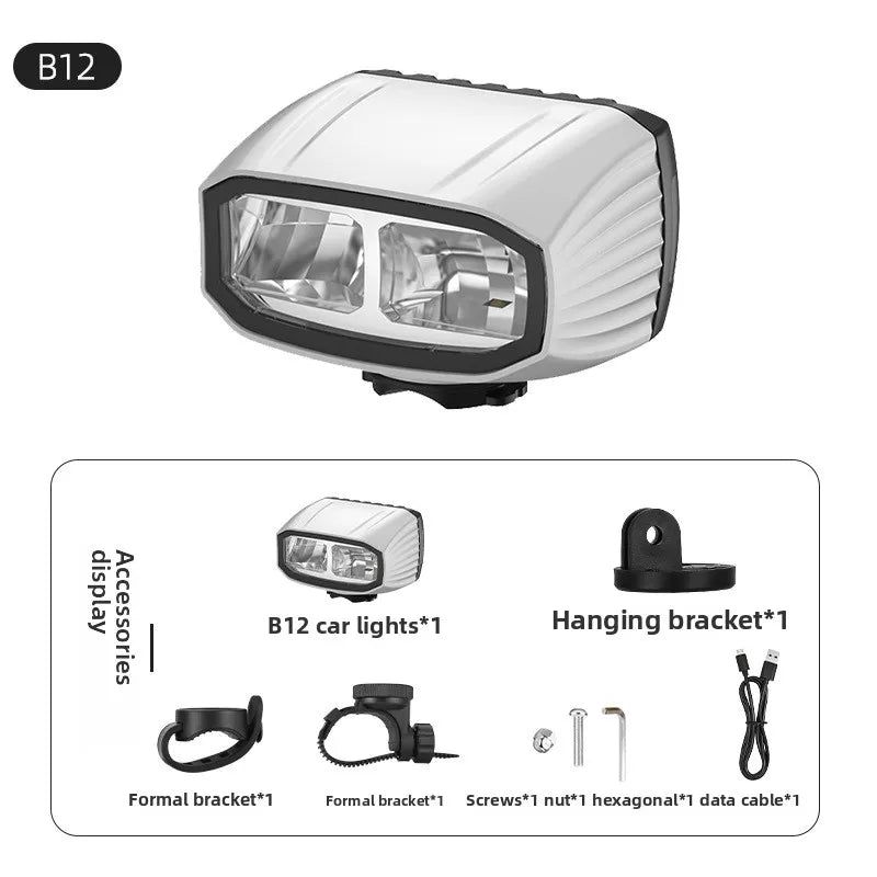  Mountain Bike Lights - Rainproof USB Charging Dual LED Beads