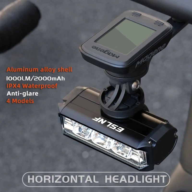   Waterproof 1000 Lumens Hoisting Bike Headlight - USB Rechargeable MTB Front Light