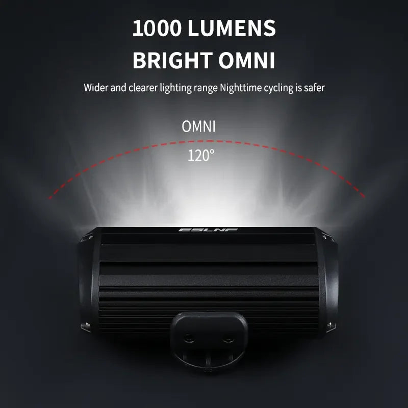   Waterproof 1000 Lumens Hoisting Bike Headlight - USB Rechargeable MTB Front Light