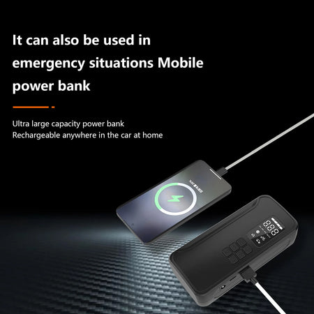   Portable Tire Pressure Gauge and Inflator with LED Display - 150PSI 120W Wireless Air Pump