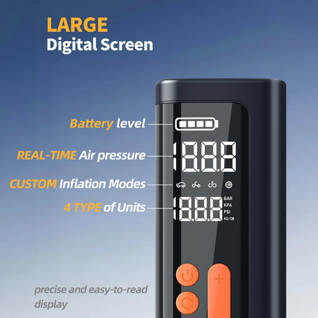   Wireless Car Tire Inflator Portable Air Compressor - 150 PSI Electric Air Pump for Motorcycle, Bicycle, and Balls