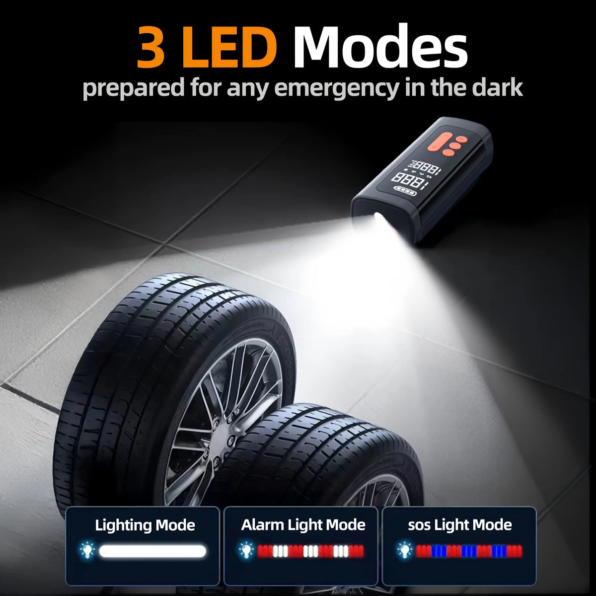   Wireless Car Tire Inflator Portable Air Compressor - 150 PSI Electric Air Pump for Motorcycle, Bicycle, and Balls