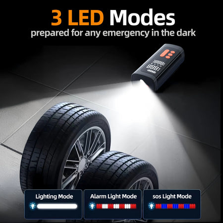   Wireless Car Tire Inflator Portable Air Compressor - 150 PSI Electric Air Pump for Motorcycle, Bicycle, and Balls