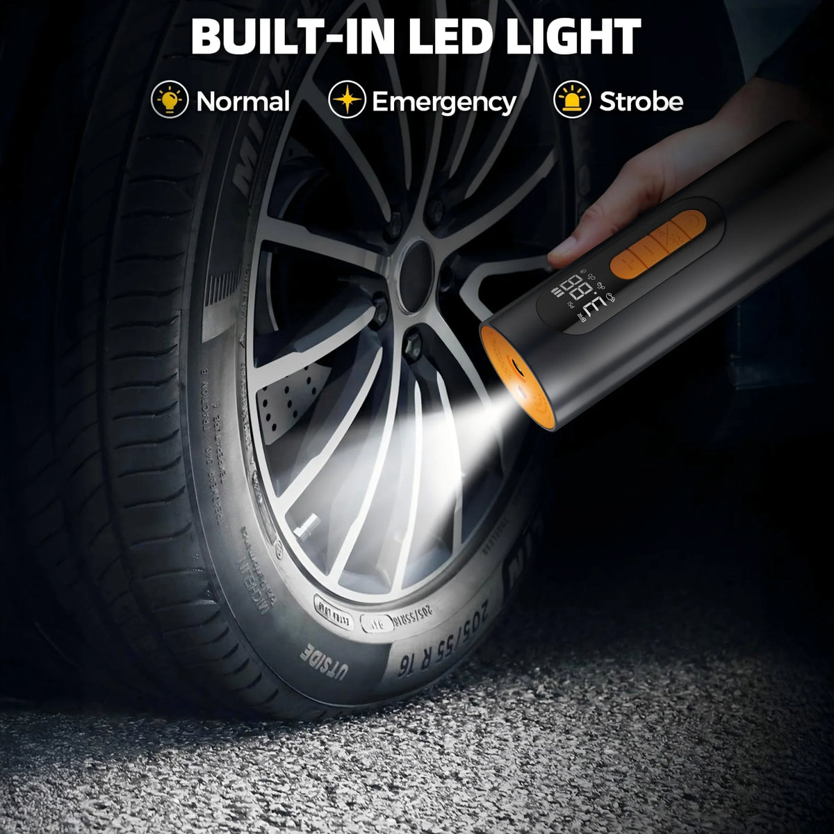   Portable Tire Inflator 150PSI - Wireless Air Pump Mini Air Compressor for Motorcycle, Car, and Bicycle