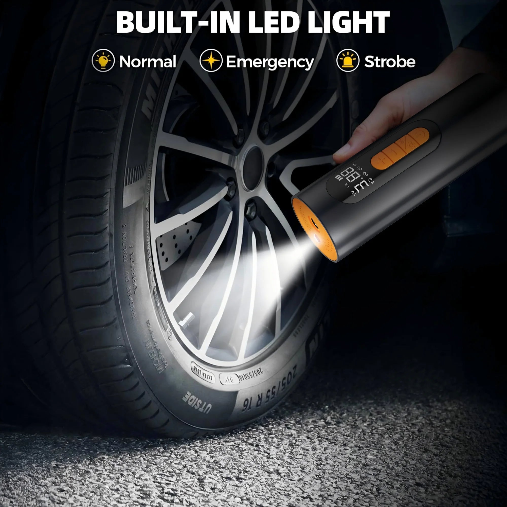   Portable Tire Inflator 150PSI - Wireless Air Pump Mini Air Compressor for Motorcycle, Car, and Bicycle