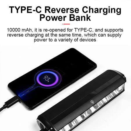   Fivemi Bicycle Light Front 10000mAh - Bike Light Power Bank Flashlight