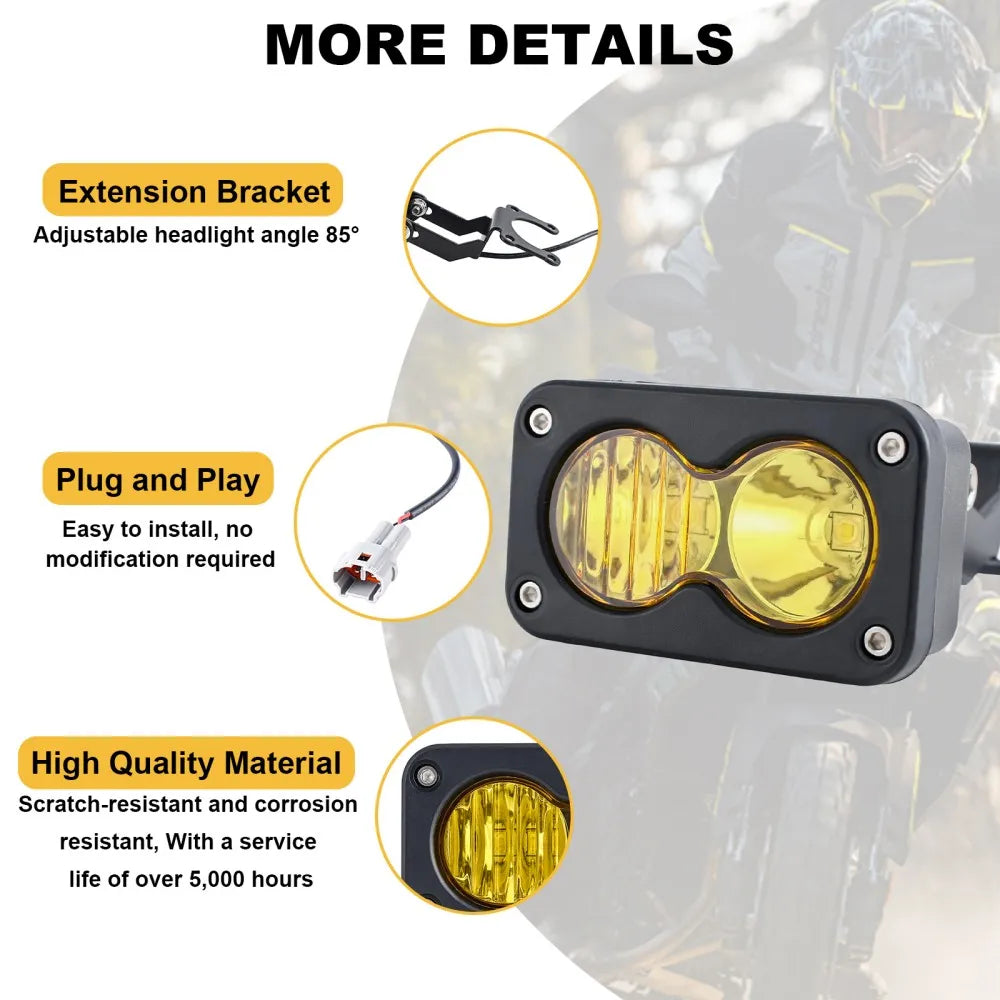   Motorcycle LED Headlight Kit for Sur-Ron Segway X260 and Talaria Flood Light Pods Combo Kit