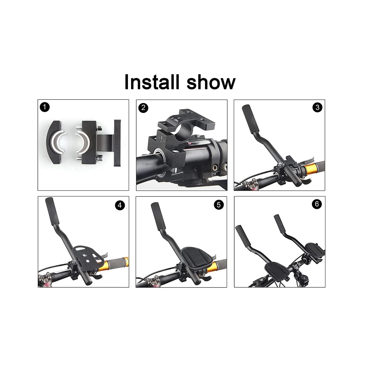   DRCKHROS Aluminum Alloy Bike Aero Bar - Clip-On Armrest for Road and Mountain Bikes