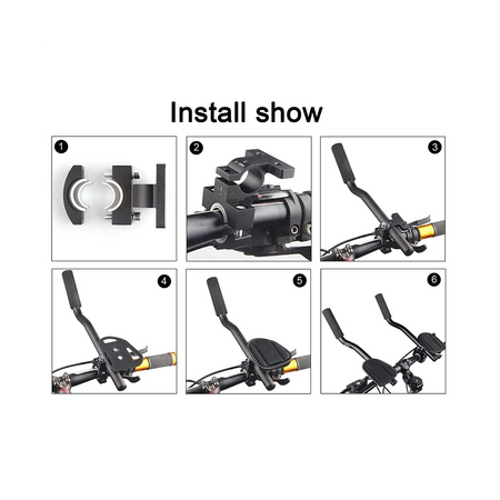   DRCKHROS Aluminum Alloy Bike Aero Bar - Clip-On Armrest for Road and Mountain Bikes