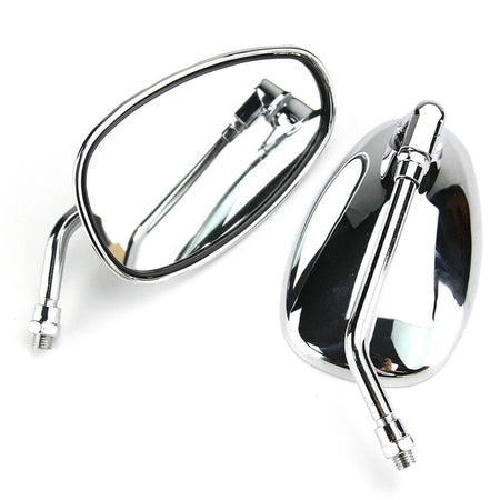   10mm Chrome Chopper Motorcycle Rear View Side Mirrors for Honda, Kawasaki, Suzuki